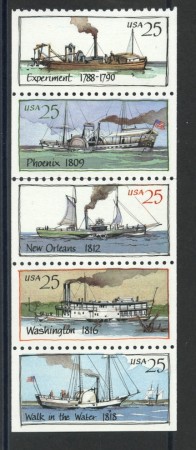 1989 - STATI UNITI -  BATTELLI A VAPORE  5v. - NUOVI - LOTTO/35714