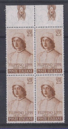 1957 - LOTTO/6321Q - REPUBBLICA - 25 L. F.LIPPI QUARTINA