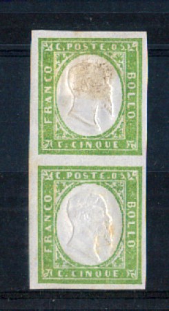 1861 - LOTTO/REG1CP - REGNO - 5c. VERDE GIALLO - COPPIA