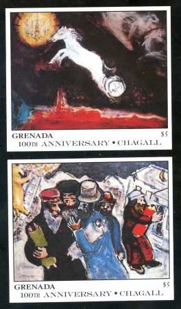 1986 - GRENADA - CENTENARIO DI MARC CHAGALL - 2 FOGLIETTI NUOVI - LOTTO/29880