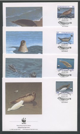 1993 - LOTTO/19261B - TURKMENISTAN - FOCA DEL CASPIO 4 FDC.
