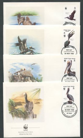 1988 - LOTTO/19318B - ISOLE VERGINI - PELLICANO BRUNO  4 FDC