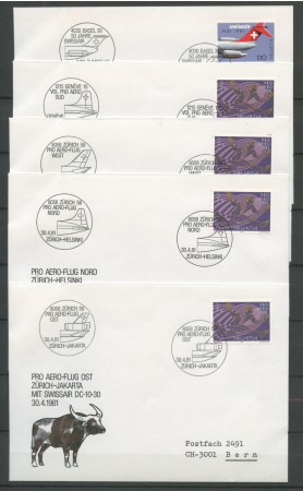 1981 - LOTTO/24532 - SVIZZERA - VOLO COMMEMORATIVO SPECIALE PRO AEREO - FOLDER POSTE
