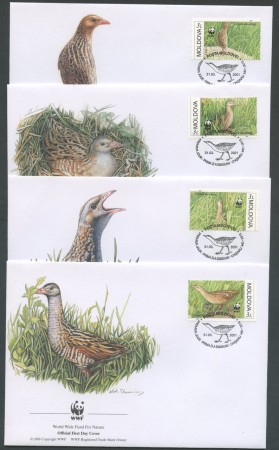 2001 - LOTTO/19379B - MOLDAVIA -  RE DI QUAGLIE 4 FDC.