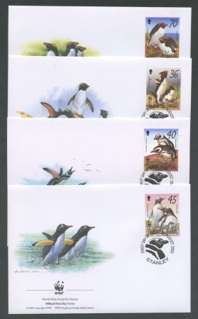 2002 - LOTTO/19391B - ISOLE FALKLAND - PINGUINI 4 FDC.