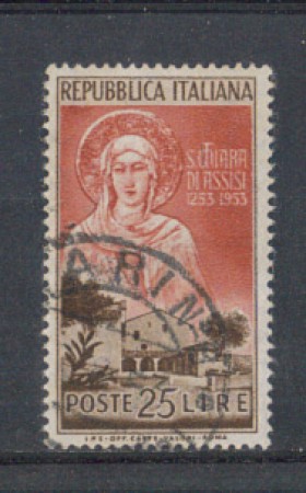 1953 - LOTTO/6210U - REPUBBLICA - SANTA CHIARA USATO