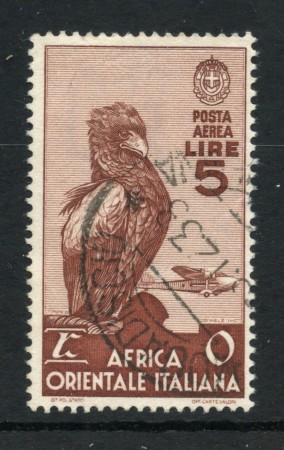 1938 - AFRICA ORIENTALE ITALIANA - LOTTO/48216 - POSTA AEREA 5 LIRE USATO