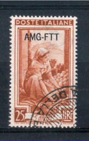 1950 - LOTTO/10276U - TRIESTE A - 25 LIRE ITALIA AL LAVORO USATO