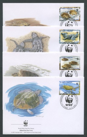 2001 - LOTTO/19377B - S.TOME E PRINCIPE - TARTARUGA CARETTA 4 FDC.