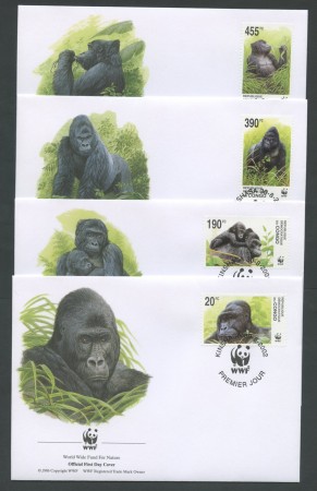 2002 - LOTTO/19306B - CONGO REPUBBLICA - GORILLA  4 FDC.