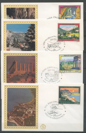 1982 - REPUBBLICA - TURISTICA - 4 BUSTE FDC FILAGRANO - LOTTO/27254