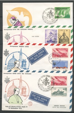 1972 - ITALIA/VATICANO - VISITA DI PAPA PAOLO VI° A UDINE- 4 BUSTE - LOTTO/27549