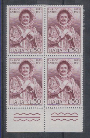 1973 - LOTTO/6594Q - REPUBBLICA - ENRICO CARUSO QUARTINA