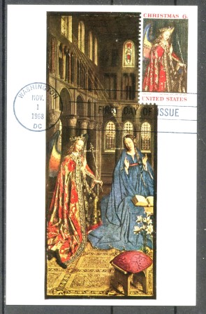 1968 - STATI UNITI - LOTTO/38115 - L'ANNUNCIAZIONE NATALE - CARTOLINA MAXIMUM