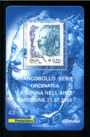 2004 - LOTTO/20914 - REPUBBLICA - 70c. DONNA NELL'ARTE - TESSERA FILAT.