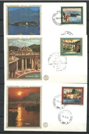 1975 - REPUBBLICA - TURISTICA - 3 BUSTE FDC FILAGRANO - LOTTO/27484