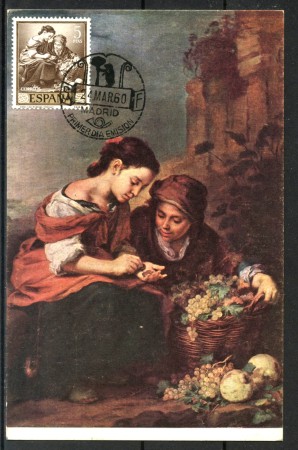 1960 - SPAGNA - LOTTO/38125 - BAMBINI CHE CONTANO MONETE - CARTOLINA MAXIMUM
