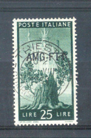 1949 - LOTTO/10244U - TRIESTE A - 25 LIRE DEMOCRATICA USATO