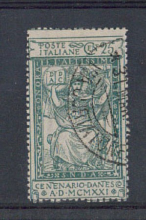 1921 - LOTTO/REG117U - REGNO - 25c. DANTE ALIGHIERI - USATO