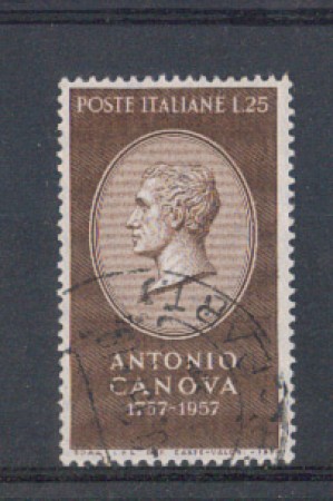 1957 - LOTTO/6316U - REPUBBLICA - 25 L. CANOVA USATO