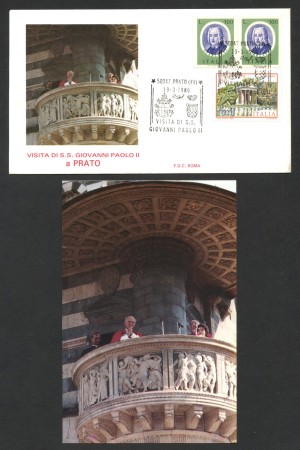 1986 - REPUBBLICA - LOTTO/42803 - VISITA DI S.S.PAPA GIOVANNI PAOLO 2°  A PRATO