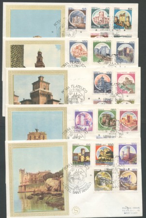 1980 - LOTTO18518 - REPUBBLICA - CASTELLI D'ITALIA - 5 FDC