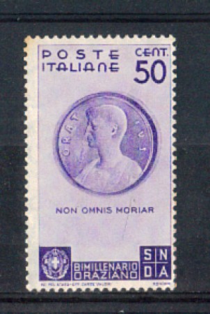 1936 - LOTTO/REG401N - REGNO - 50c. BIMILLENARIO ORAZIO - NUOVO
