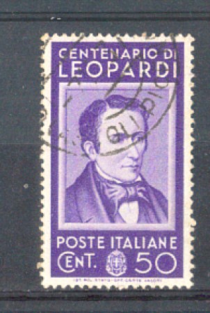 1937 - LOTTO/REG430U - REGNO - 50c. UOMINI ILLUSTRI - USATO