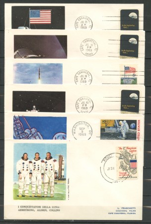 1969 - STATI UNITI - LOTTO/22106 - L'UOMO SULLA LUNA - 6 BUSTE
