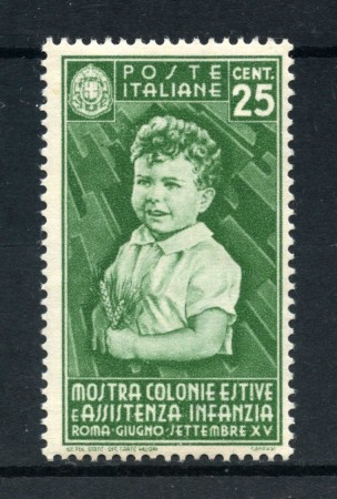 1937 - REGNO - 25 CENT. COLONIE ESTIVE - NUOVO - LOTTO/REG408N