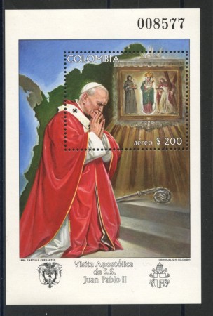 1986 - COLOMBIA - VISITA DI PAPA G. PAOLO II° - FOGLIETTO - NUOVO - LOTTO/35974