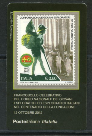 2012 - LOTTO/22806 - REPUBBLICA - ESPLORATORI - TESSERA FILATELICA