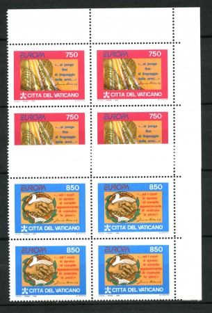 1995 - LOTTO/5761Q - VATICANO - EUROPA PACE E LIBERTA' 2v. QUARTINE