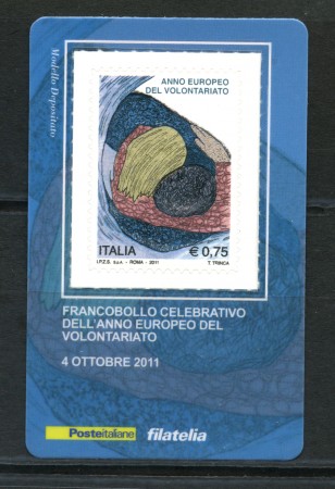 2011 - LOTTO/22774 - REPUBBLICA - VOLONTARIATO -TESSERA FILATELICA