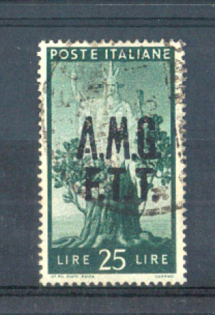 1947 - LOTTO/10185U - TRIESTE  A - 25 LIRE DEMOCRATICA  USATO