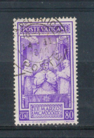 1939 - LOTTO/VAT70U - VATICANO - 80c. INCORONAZIONE USATO