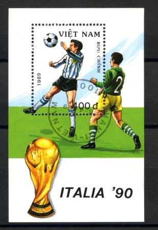 1990 - VIETNAM SUD - MONDIALI DI CALCIO - FOGLIETTO USATO - LOTTO/26047