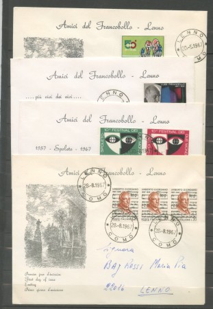 1967/1976 - REPUBBLICA - LOTTO/42574 - INSIEME DI 34 BUSTE FDC DEL CIRCOLO FILATELICO DI LENNO (CO)