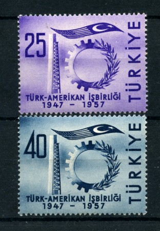 1957 - LOTTO/23179 - TURCHIA - COLLABORAZIONE TURCO/AMERICANA 2v. - NUOVI