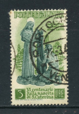 1948 - REPUBBLICA - 3 LIRE S. CATERINA - USATO - LOTTO/25222
