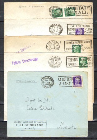 1939/4o - LOTTO/10775 - REGNO - INSIEME DI 5 BUSTE  PERFIN