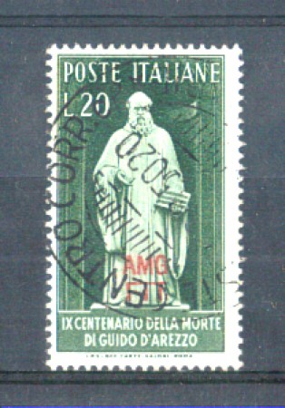 1950 - LOTTO/10257U - TRIESTE A - 20 LIRE GUIDO D'AREZZO USATO