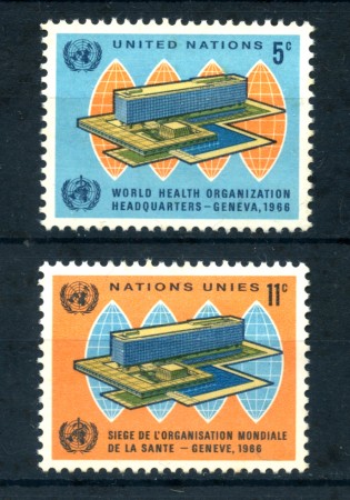 1966 - LOTTO/21372 - ONU U.S.A - NUOVA SEDE O.M.S. 2v. - NUOVI