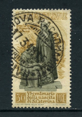 1948 - REPUBBLICA - 30 LIRE S. CATERINA - USATO - LOTTO/18700A