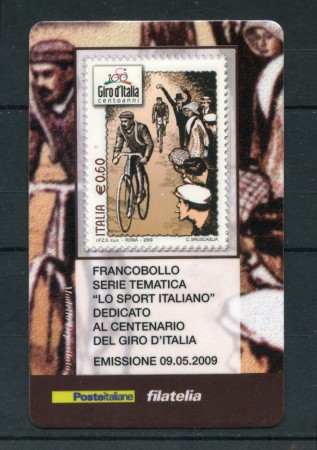 2009 - LOTTO/22718 - REPUBBLICA - GIRO D'ITALIA - TESSERA FILATELICA