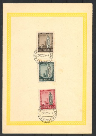 1955 - VATICANO - LOTTO/42403 - SAN BARTOLOMEO - FOLDER ANNULLO FDC