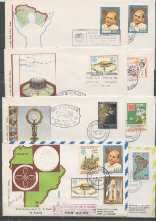 1968 - COLOMBIA - LOTTO/21189 - VISITA DI PAPA PAOLO VI° - 8 BUSTE