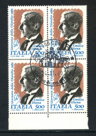 1989 - REPUBBLICA - GIORNATA FILATELIA - QUARTINA FDC - LOTTO/28913