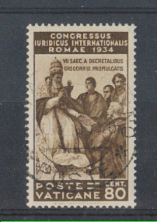 1935 - LOTTO/4175F - VATICANO - 80c. CONGRESSO GIURIDICO