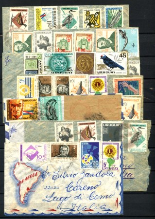 1967/1970 - URUGUAY - LOTTO/48452 - INSIEME DI 7 LETTERE DI POSTA AEREA PER L'ITALIA